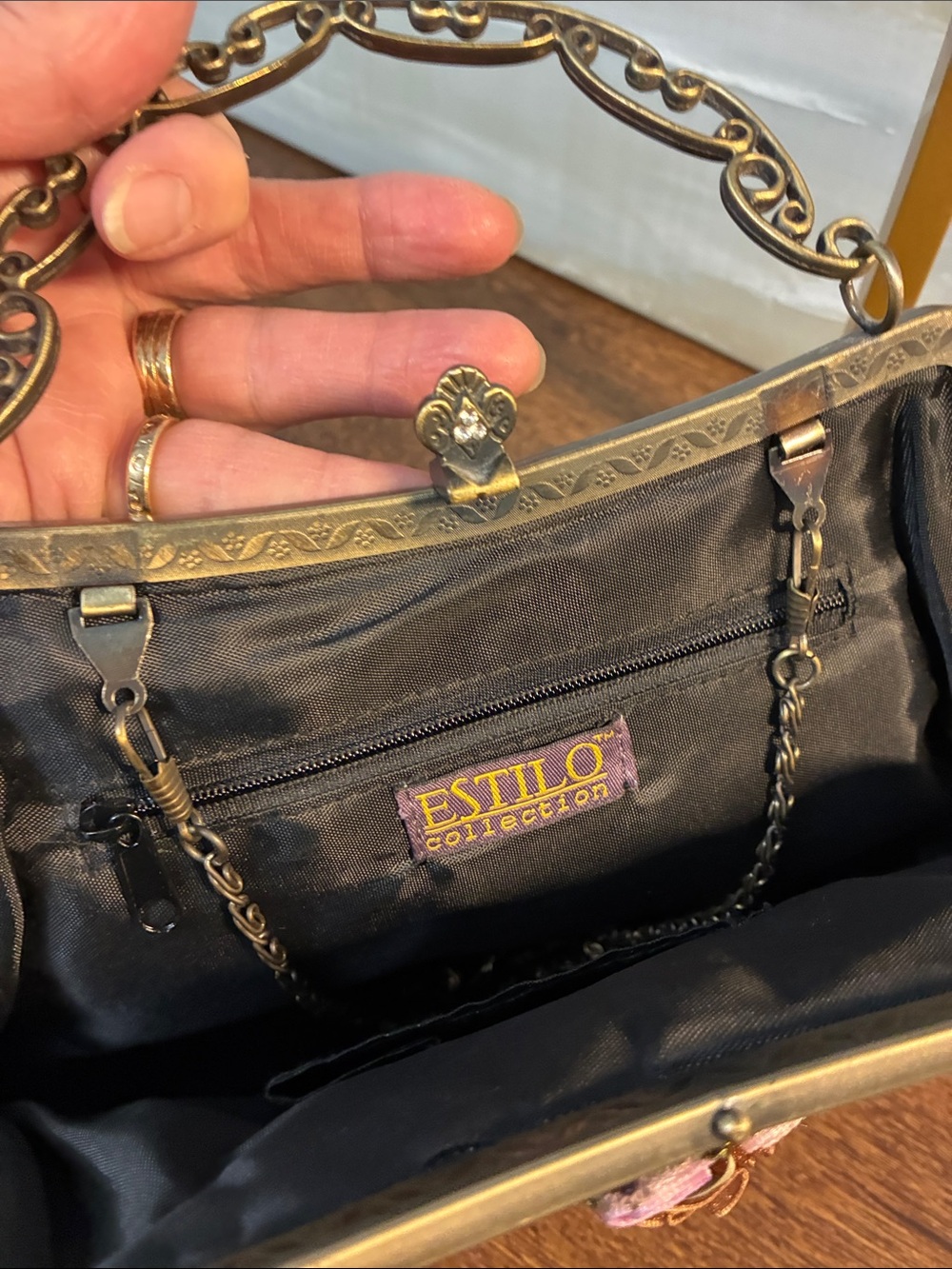 RARE and UNIQUE Vintage-Style Embellished Purple Evening Handbag - Picture 10 of 10